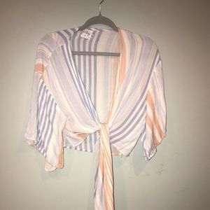 Flowy striped tie top